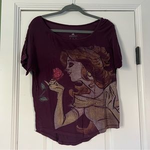 Disney Parks purple Belle dolman sleeve blouse